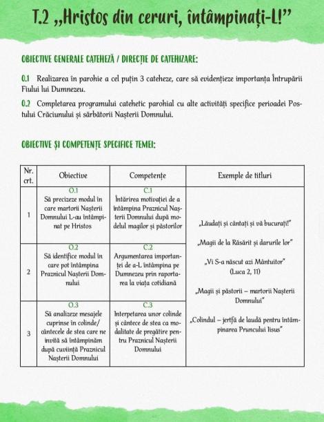 Program catehetic pentru Postul Nașterii Domnului, recomandat de Biroul de catehizare al Arhiepicopiei Iașilor